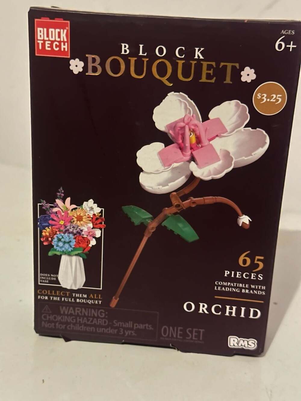 Block Tech Block Bouquet Orchid 65 Pieces Flower Building Blocks Set